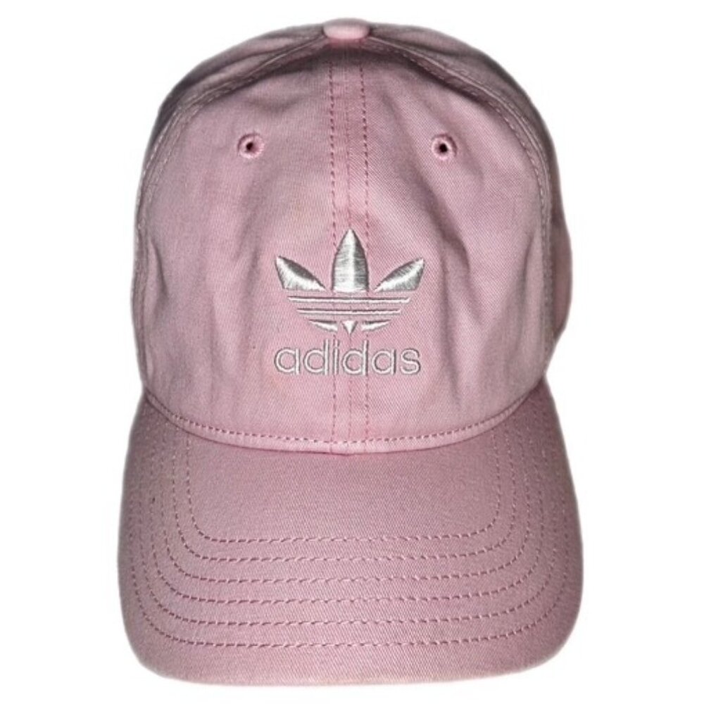 Adidas Logo Women's Adjustable Ballcap Hat Pink and White